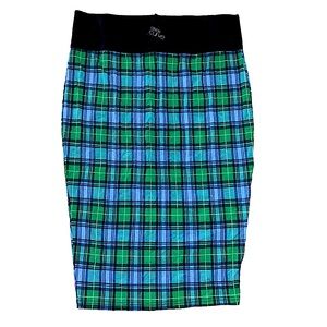 NWT- Women’s ASOS Curve Green/blue/black Checker Design Skirt Size 18